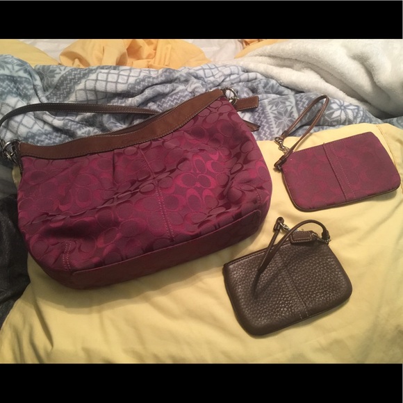 Genuine Coach with 2 matching wristlets - Picture 1 of 4